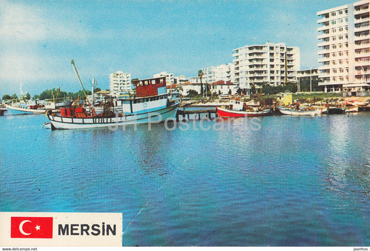 Mersin - boat - port - 1987 - Turkey - used - JH Postcards