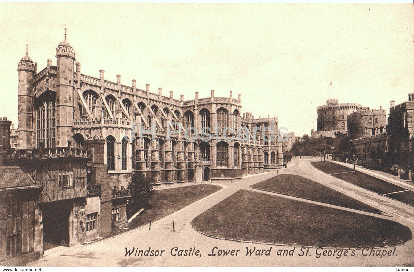 Windsor Castle - Lower Ward and St George's Chapel - 35235 - old postcard - England - United Kingdom - unused - JH Postcards