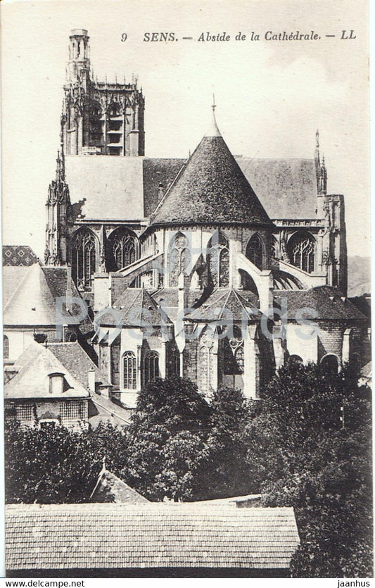 Sens - Abside de la Cathedrale - cathedral - 9 - old postcard - France - unused - JH Postcards