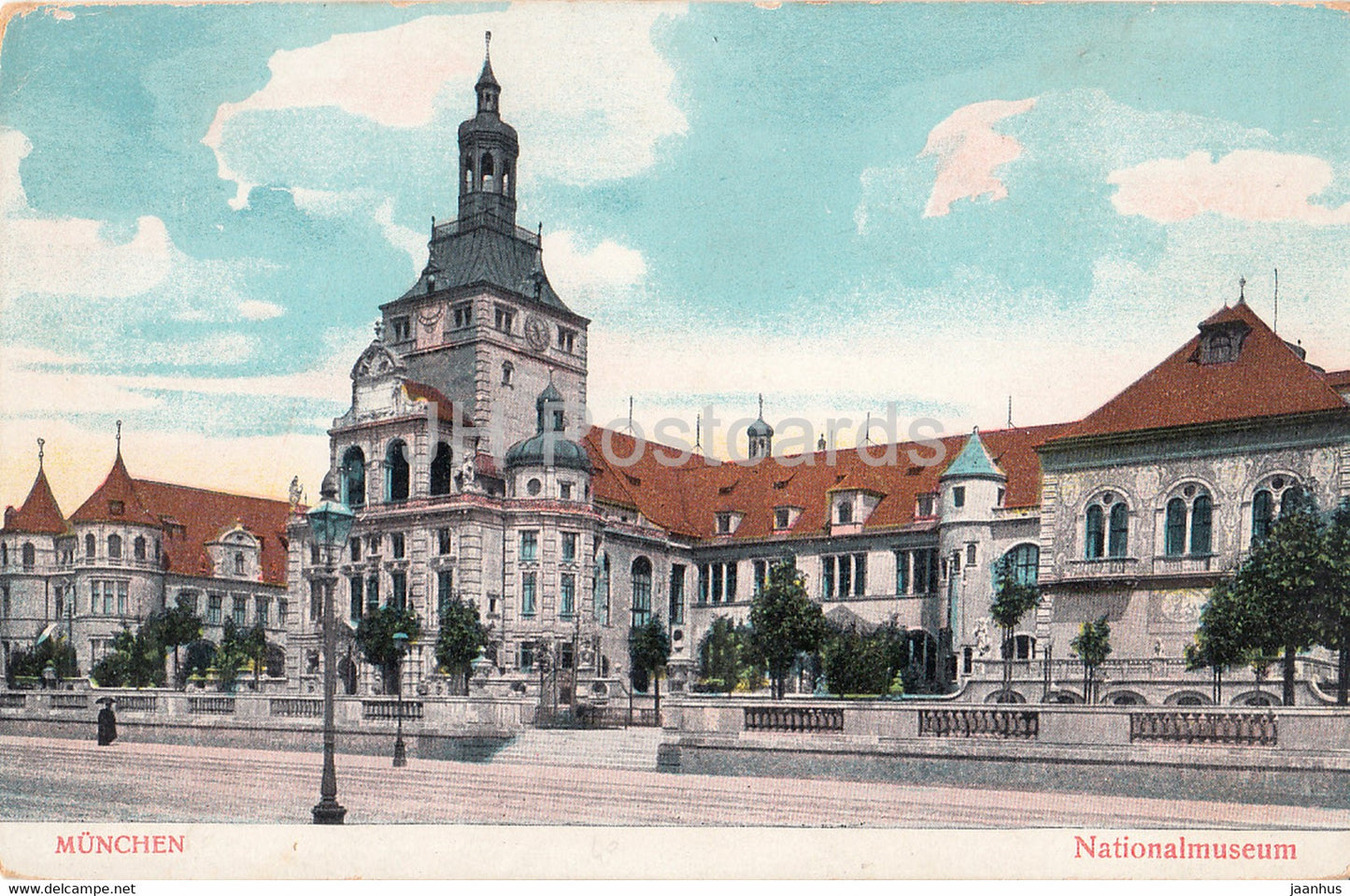 Munchen - Nationalmuseum - museum - Munich - old postcard - Germany - unused - JH Postcards