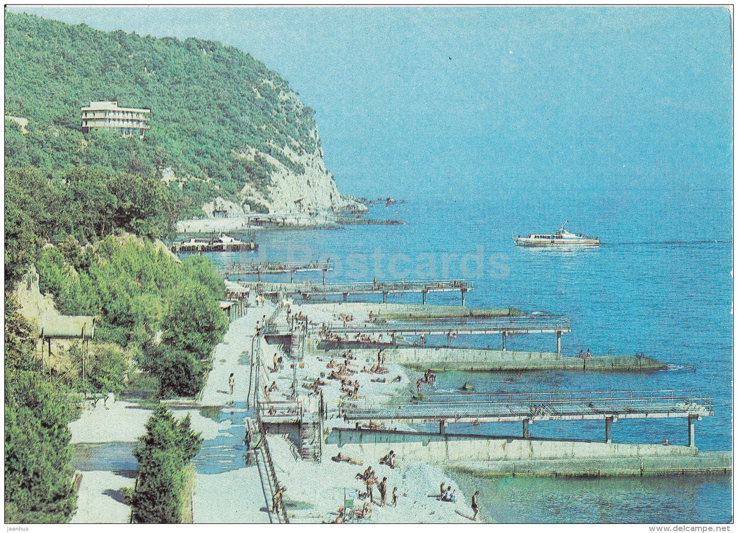 Primorsky Park - beach - cape Martyan - Nikitsky Botanical Garden - 1991 - Ukraine USSR - unused - JH Postcards