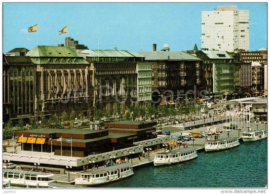 Hamburg - Jungferstieg - boot - boat - Germany - 1995 gelaufen - JH Postcards