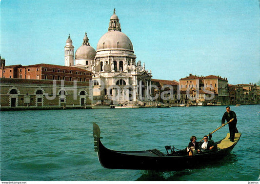 Venezia - Venice - Canal Grande - Gondola alla Salute - Gondola at the salute - gondola - boat - Italy - unused - JH Postcards