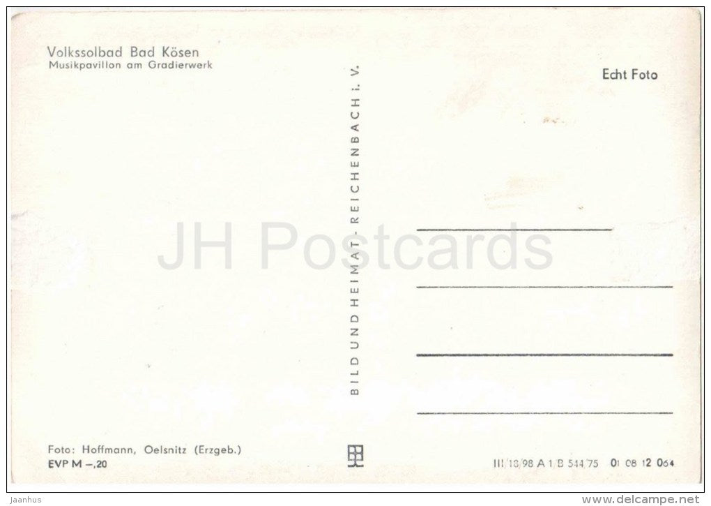 Volkssolbad Bad Kösen - Musikpavilion am Gradierwerk - Germany - ungelaufen - JH Postcards