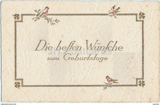 Birthday Greeting Card - Die Besten Wunsche zum Geburtstage - Begro 8127 - old postcard - 1937 - Germany - used - JH Postcards