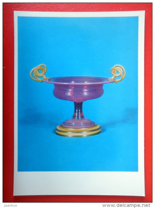 Small Vase od rose-coloured opaque glass , 1830 - Russia - Applied Arts - 1970 - Russia USSR - unused - JH Postcards