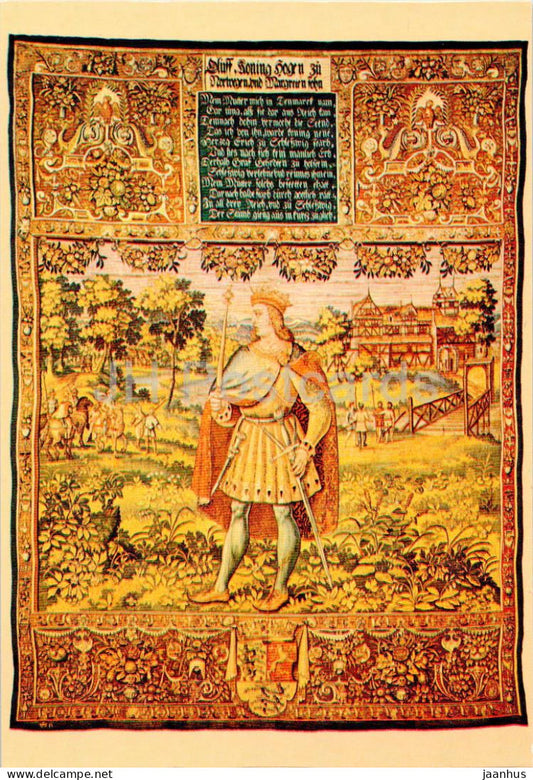 Kronborg - Tapestry of wool and silk - King Oluf - castle - 3023 - Denmark - unused - JH Postcards