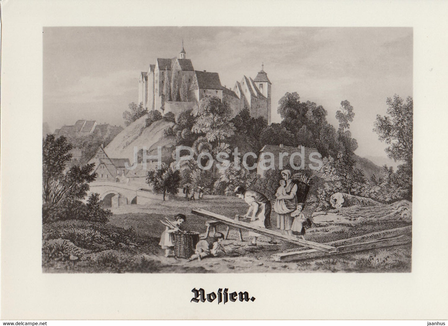 Nossen by Ludwig Richter - Sachsische Burgen - Saxon Castles - DDR Germany - unused - JH Postcards