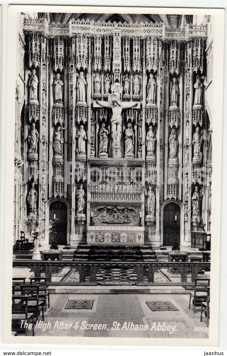 St. Albans Abbey - The High Altar and Screen - 2062 - 1961 - United Kingdom - England - used - JH Postcards