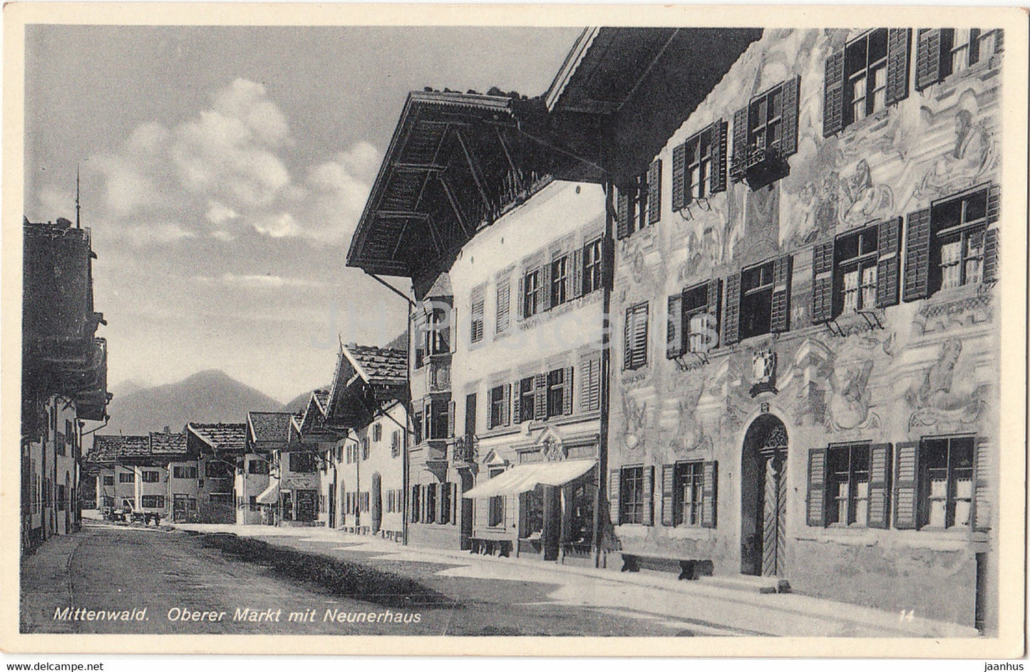 Mittenwald - Oberer Markt mit Neunerhaus - old postcard - Germany - unused - JH Postcards