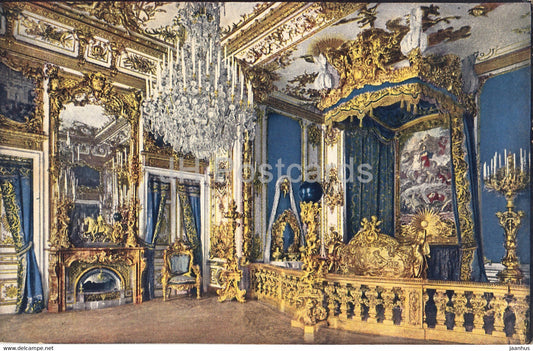 Kgl Schloss Herrenchiemsee - Schlafzimmer - castle - 310 - old postcard - 1910 - Germany - unused - JH Postcards