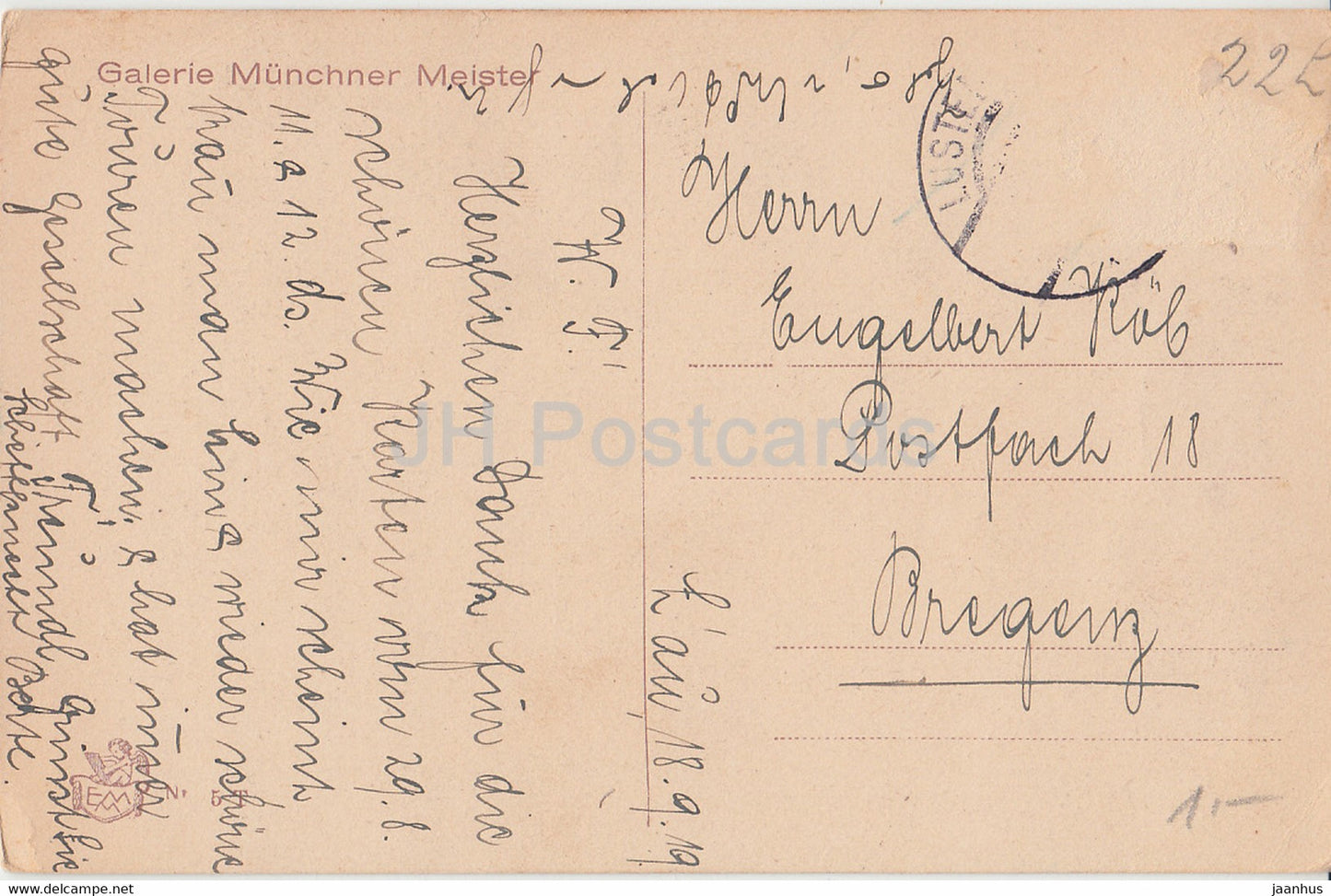 Morgendammerung - Galerie Munchner Meister - old postcard - 1919 - Germany - used