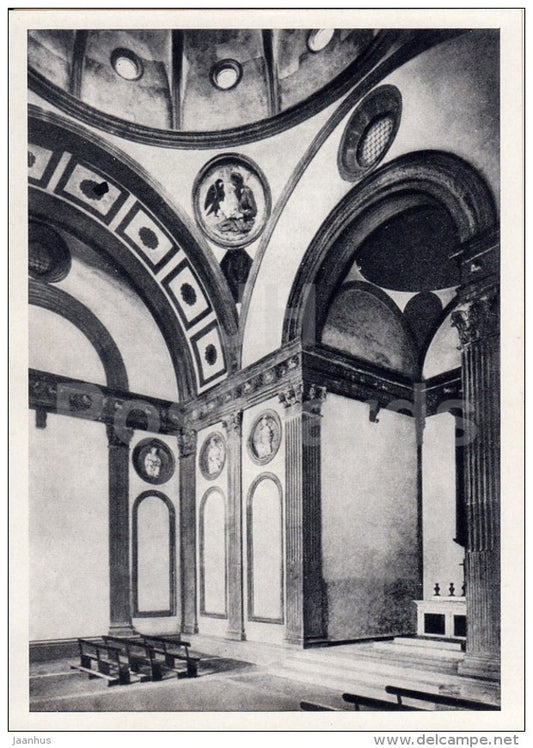 Filippo Brunelleschi - Pazzi Chapel - architecture - Italian Art - 1964 - Russia USSR - unused - JH Postcards