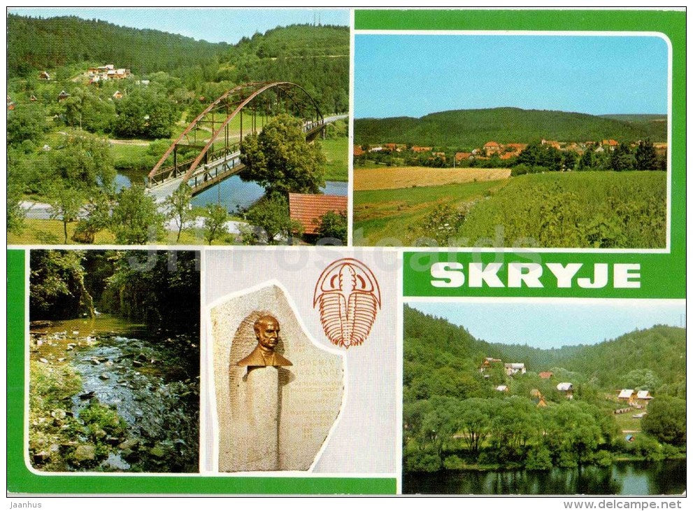 Skryje - The museum with a collection of trilobites found in the vicinity - fossil - Czechoslovakia - Czech - unused - JH Postcards