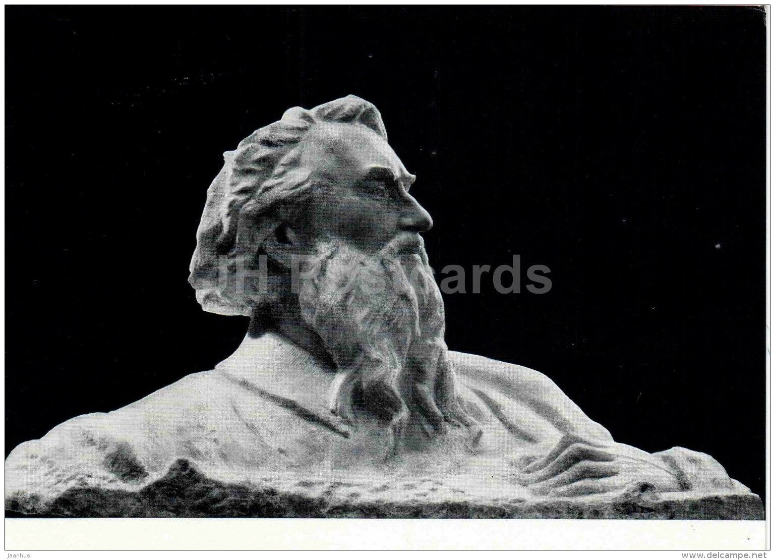 sculpture by S. Konenkov - Self-Portrait , 1954 - russian art - 1965 - Russia USSR - unused - JH Postcards