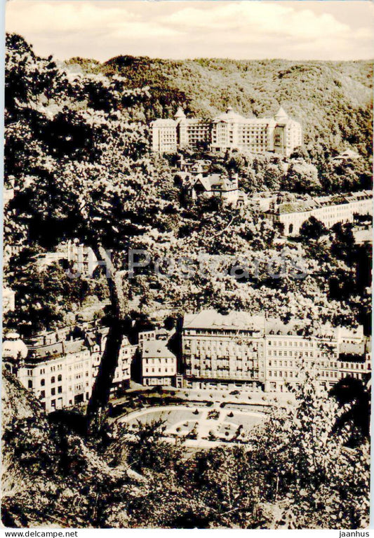 Karlovy Vary - Leninovo Namesti - Lenin Square - old postcard - 1959 - Czech Republic - Czechoslovakia - used - JH Postcards