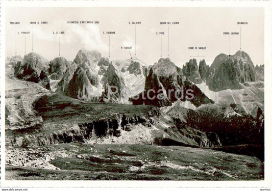 Gruppo Dello Sciliar - Catinaccio - Rifugio Bolzano - Italy - old postcard - unused - JH Postcards