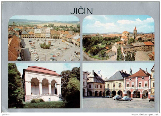 Jicin - town square - town views - architecture - Czechoslovakia - Czech - used 1979 - JH Postcards