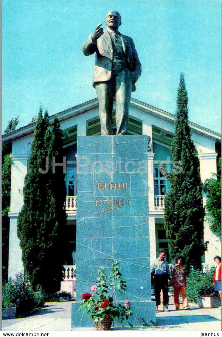 Alushta - monument to Lenin - 1976 - Ukraine USSR - unused - JH Postcards