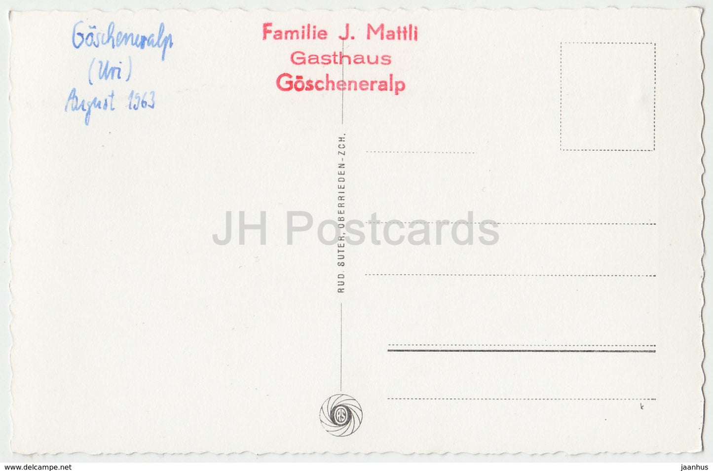 Goscheneralp - 7517 - Switzerland - 1963 - used