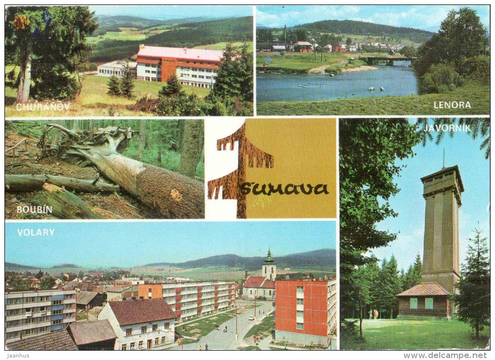 Sumava National Park - Churanov - Lenora - Boubin - Javornik - Volary - Czechoslovakia - Czech - used 1980 - JH Postcards