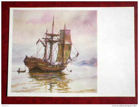 sailing ship - by G. Chelak - History of the Russian Navy - 1987 - Russia USSR - unused - JH Postcards