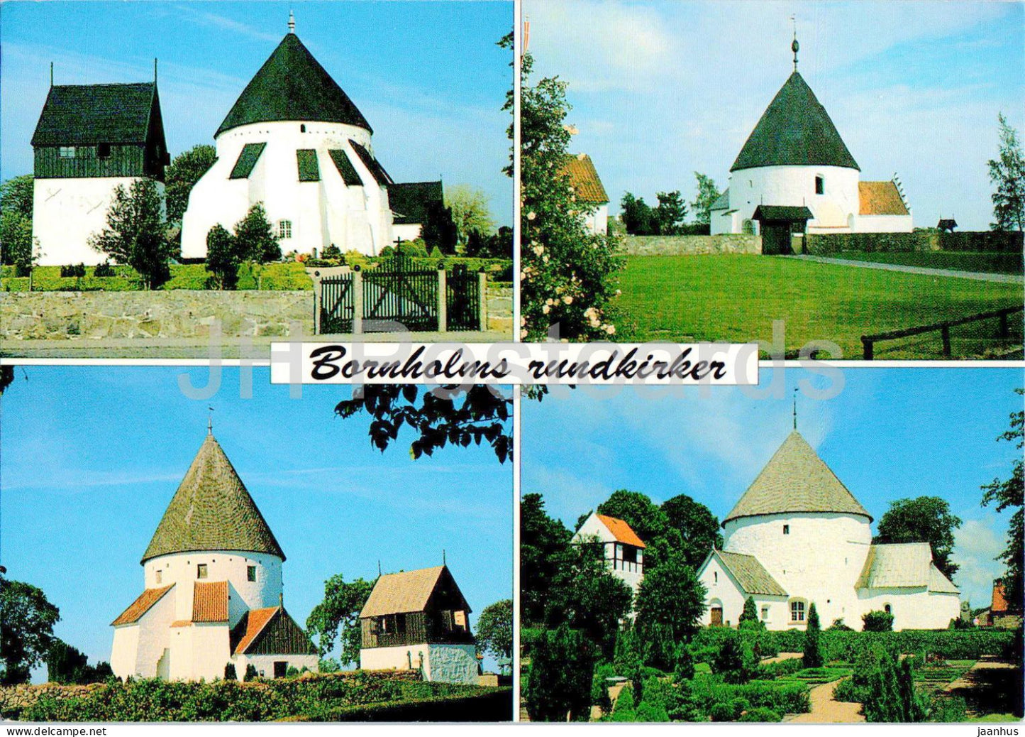 Bornholm - Bornholms rundkirker - Bornholm's round churches - church - multiview - 123 - 2002 - Denmark - used - JH Postcards