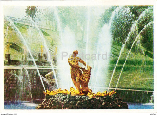 Petrodvorets - Samson Fountain - 1962 - Russia USSR - unused - JH Postcards