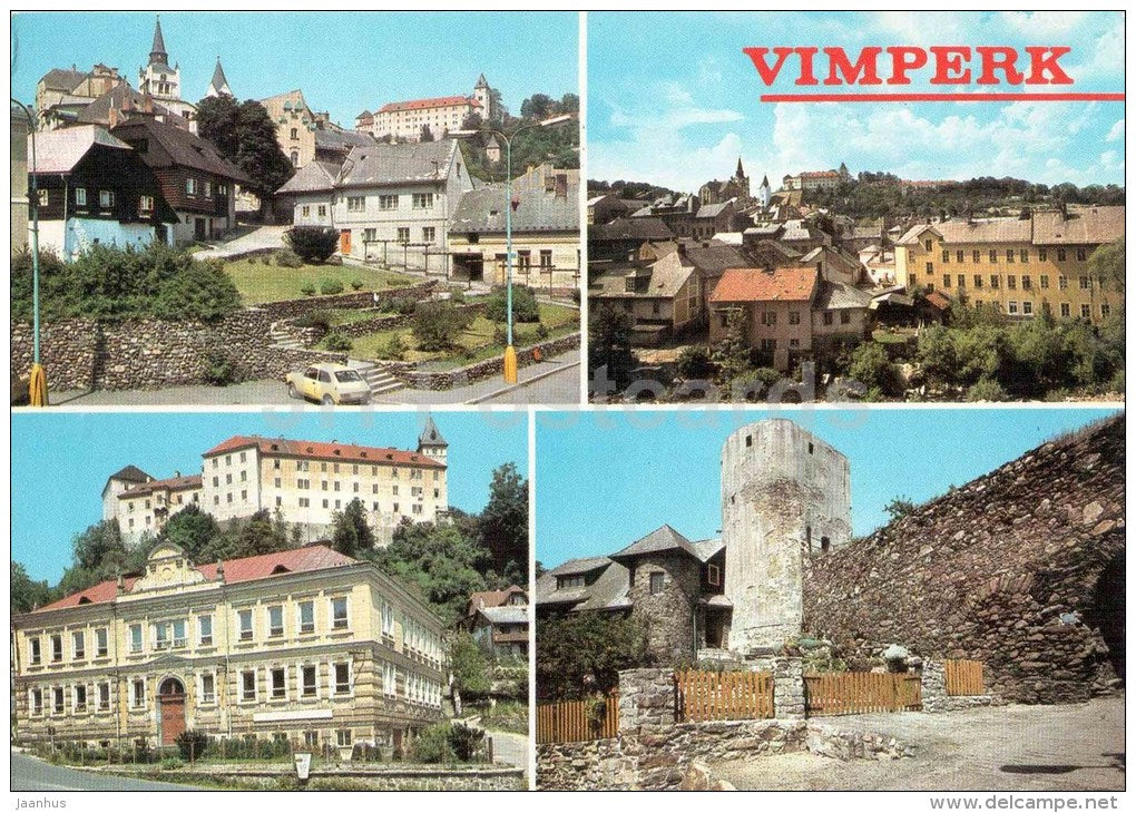 Vimperk - Prachatice district - castle - architecture - Czechoslovakia - Czech - unused - JH Postcards