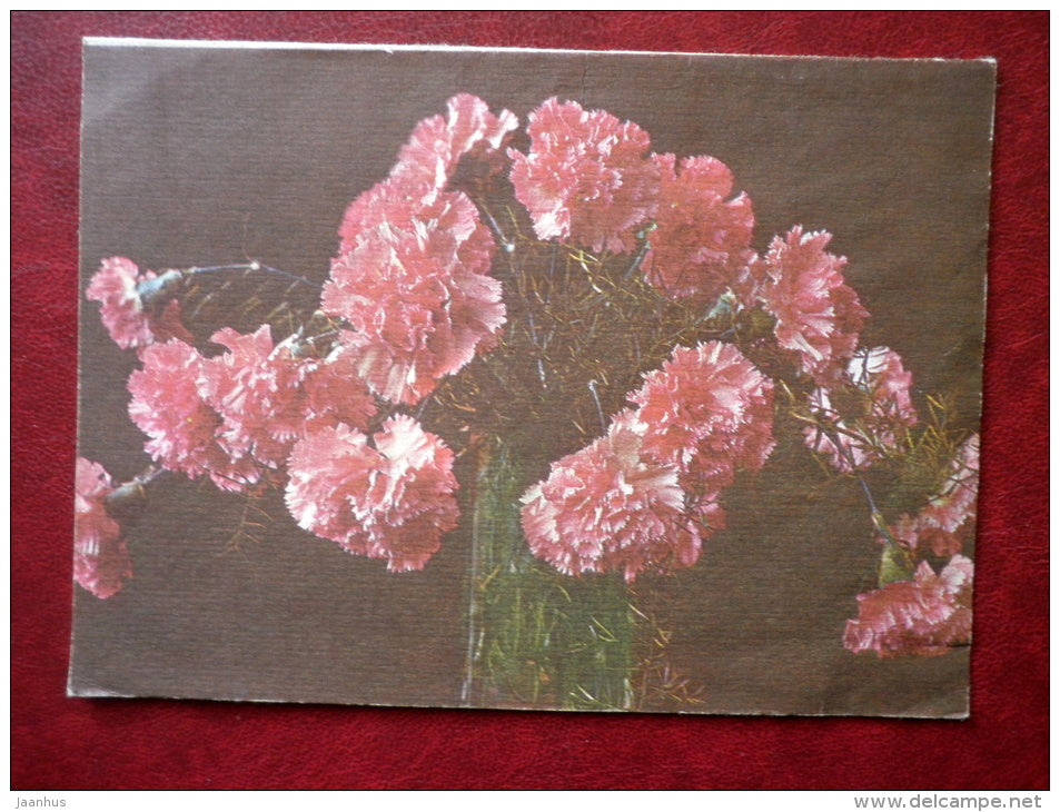 telegram - carnation - flowers - 1985 - Estonia USSR - used - JH Postcards