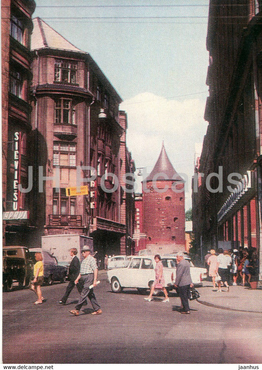 Sigulda - Valnu street - car Moskvich - postal stationery - 1973 - Latvia USSR - unused - JH Postcards