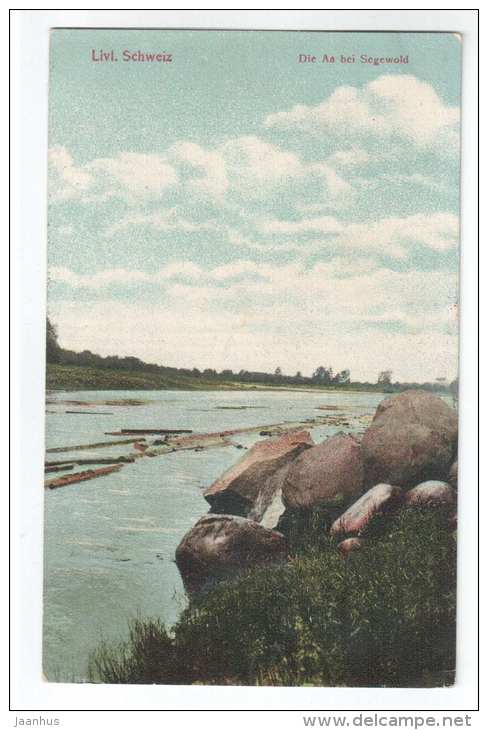 Die Aa bei Segewold - Aa river (Gauja) bnear Segewold - Latvia - old postcard - JH Postcards