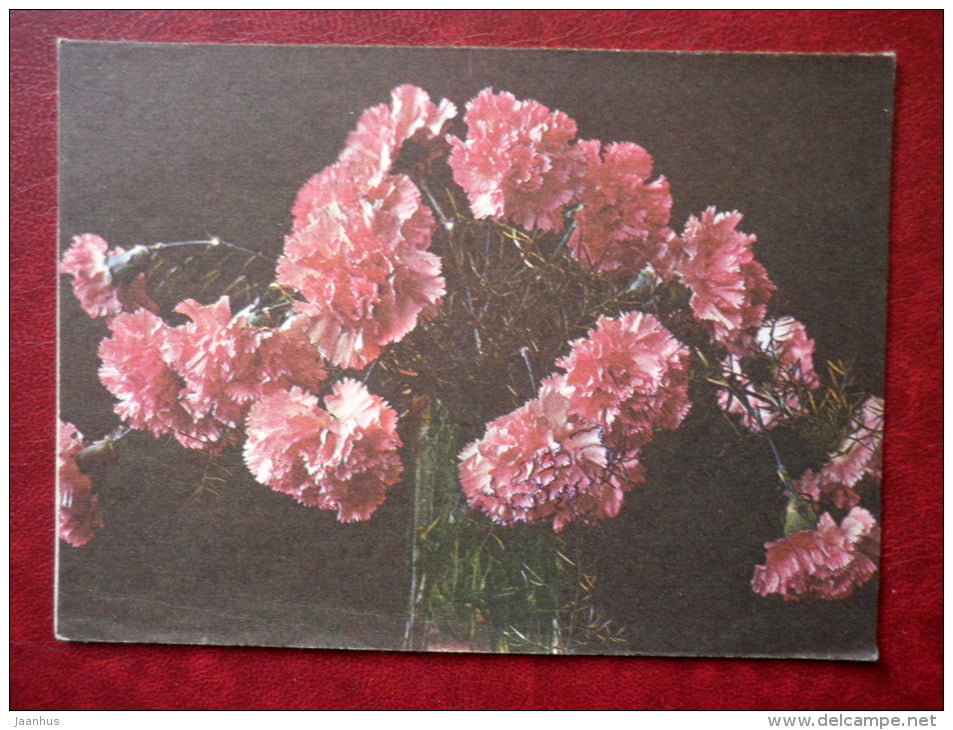 telegram - carnation - flowers 1 - 1985 - Estonia USSR - used - JH Postcards