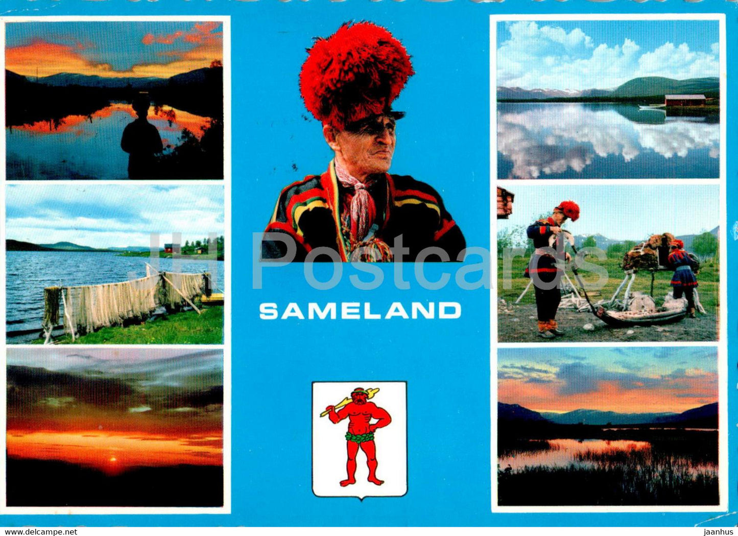 Sameland - Sapmi - multiview - 128/63 - Sweden - used - JH Postcards