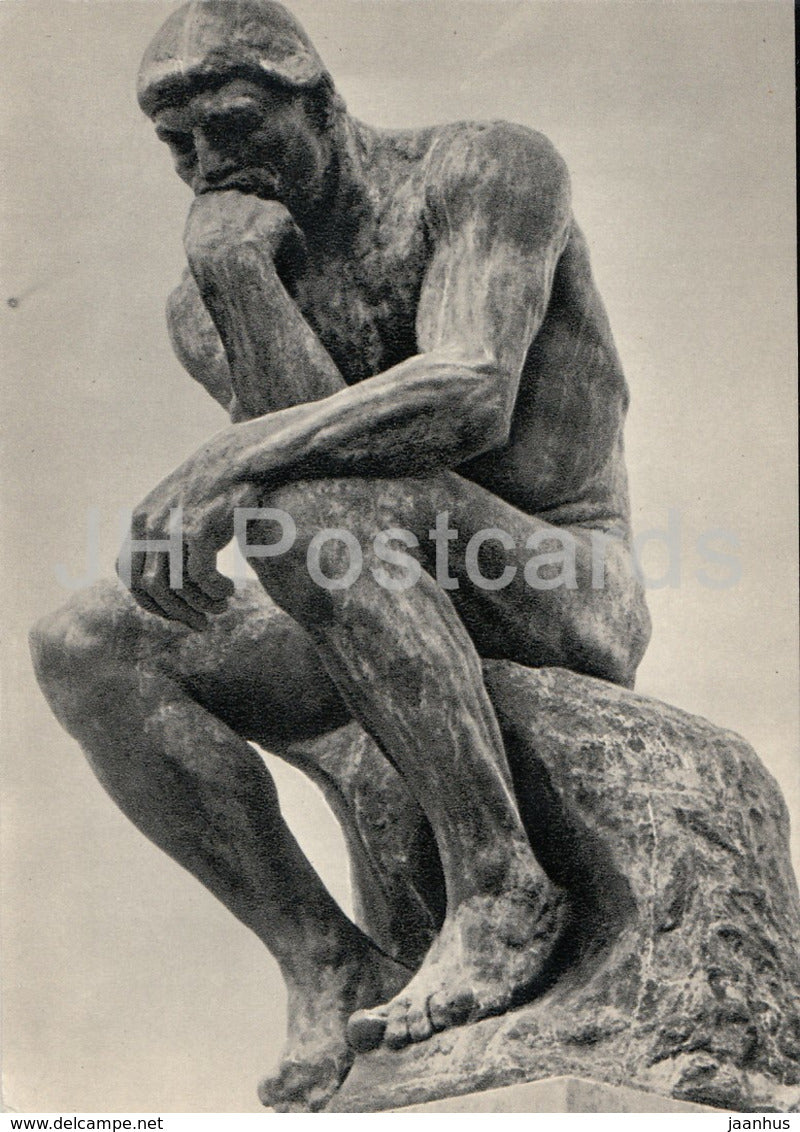 sculpture by Auguste Rodin - The Thinker - French art - 1960 - Russia USSR - unused - JH Postcards