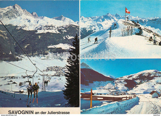 Savognin an der Julierstrasse 1215 m - Winterkurort - ski resort - cable car - 54323 - 1971 - Switzerland - used - JH Postcards