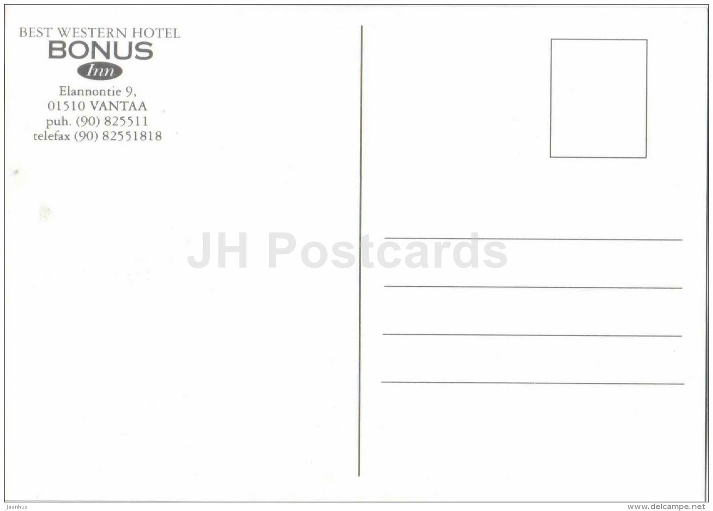 Best Western Hotel Bonus - Vantaa - Finland - unused - JH Postcards