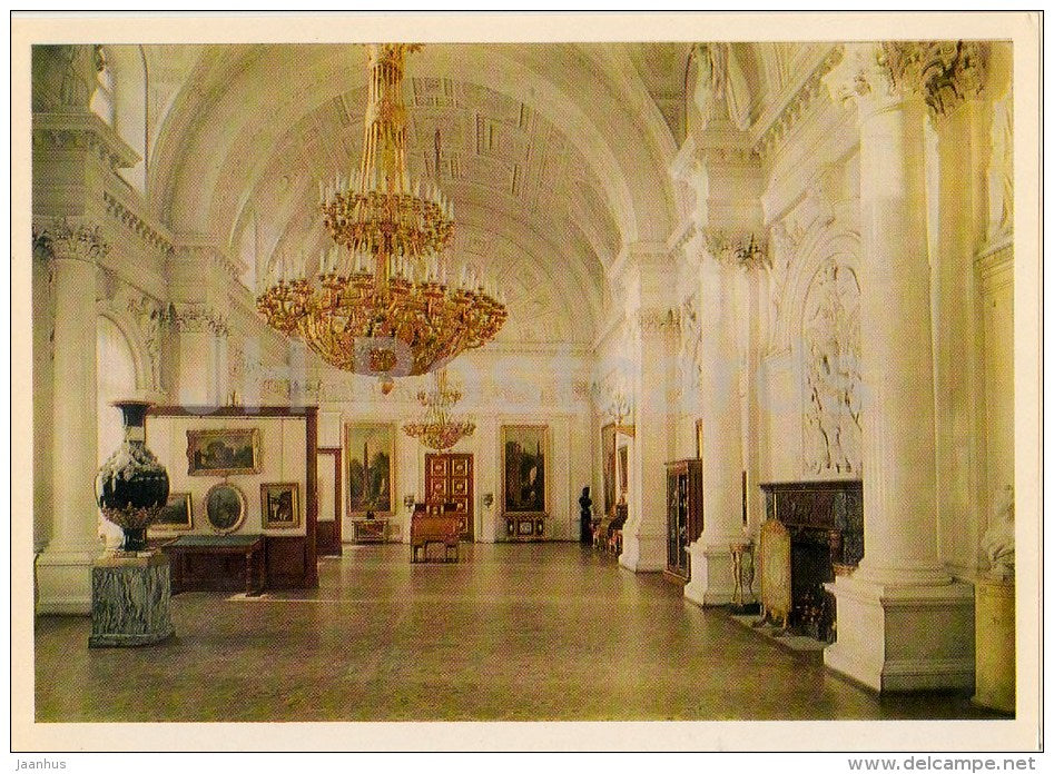 The White Hall in the Winter Palace - Hermitage Interiors - St. Petersburg - Leningrad - 1982 - Russia USSR - unused - JH Postcards