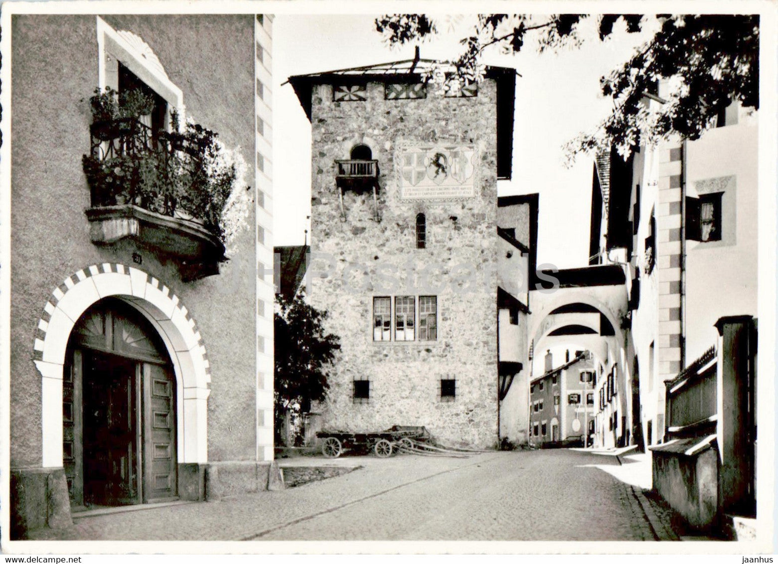 Zuoz - Partie beim Rathaus - old postcard - Switzerland - unused - JH Postcards