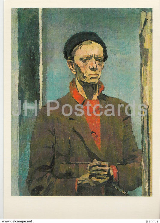 painting by Bernhard Kretzschmar - Selbstbildnis - German art - Germany - unused - JH Postcards