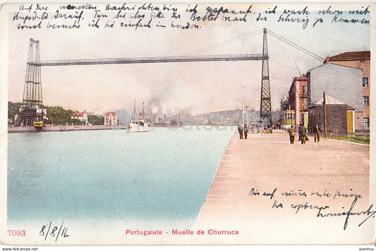 Portugalete - Muelle de Churruca - 7093 - old postcard - 1911 - Spain - used - JH Postcards