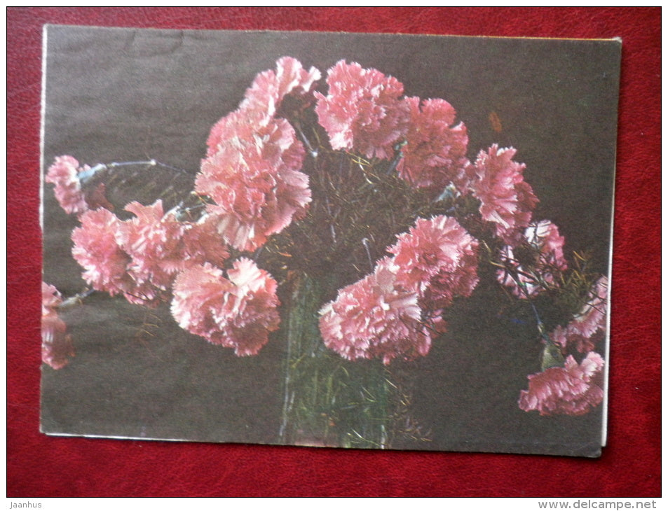 telegram - carnation - flowers 2 - 1985 - Estonia USSR - used - JH Postcards