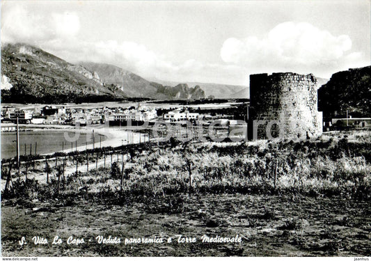 San Vito Lo Capo - Veduta panoramica e Torre Medioevale - panorama - tower - Italy - used - JH Postcards