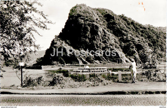 Die Loreley bei St Goarshausen am Rhein - ship - 1961 - Germany - used - JH Postcards