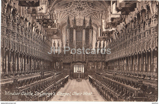 Windsor Castle - St George's Chapel - Choir West - 35397 - old postcard - England - United Kingdom - unused - JH Postcards