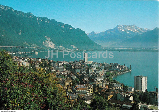 Montreux - panorama - general view - 9035 - 1994 - Switzerland - used - JH Postcards