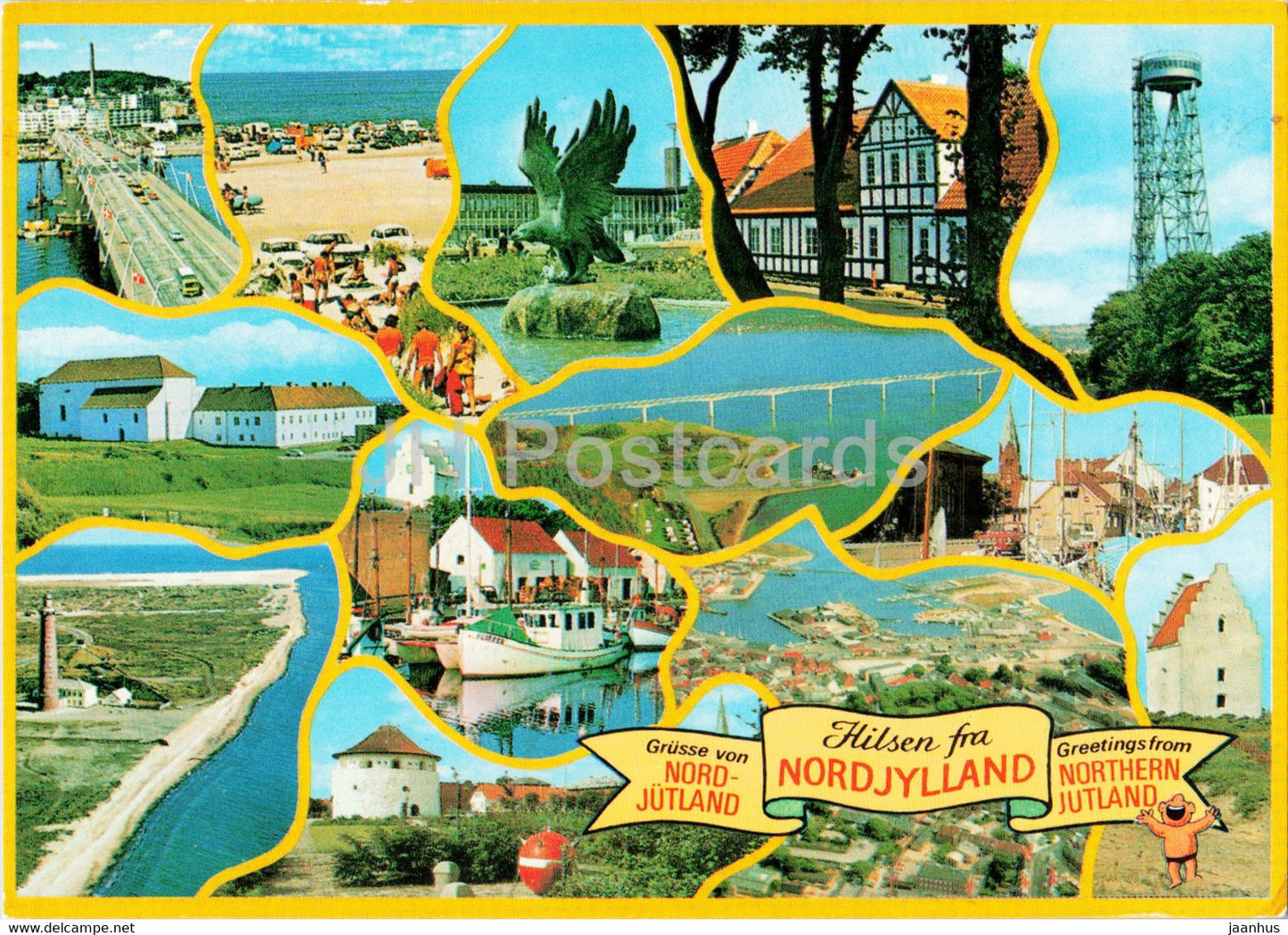 Greetings from Northern Jutland - Nordjylland - multiview - 2000 - Denmark - used - JH Postcards