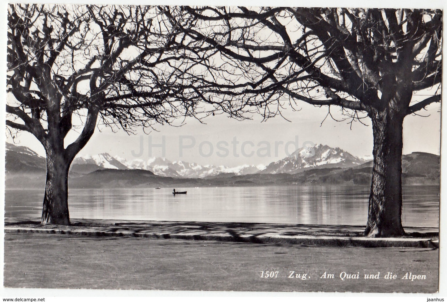 Zug - Am Quai und die Alpen - 1507 - Switzerland - 1958 - used - JH Postcards