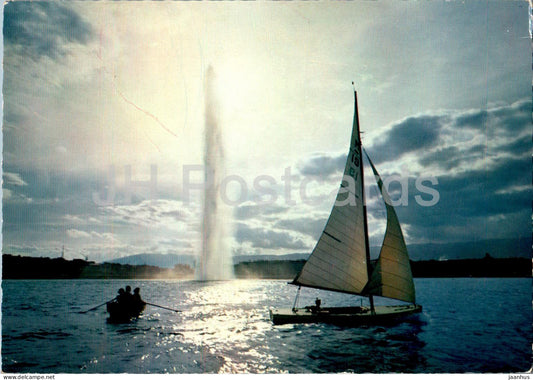 Geneve - Geneva - Contre Jour dans la Rade - sailing boat - 433 - 1968 - Switzerland - used - JH Postcards