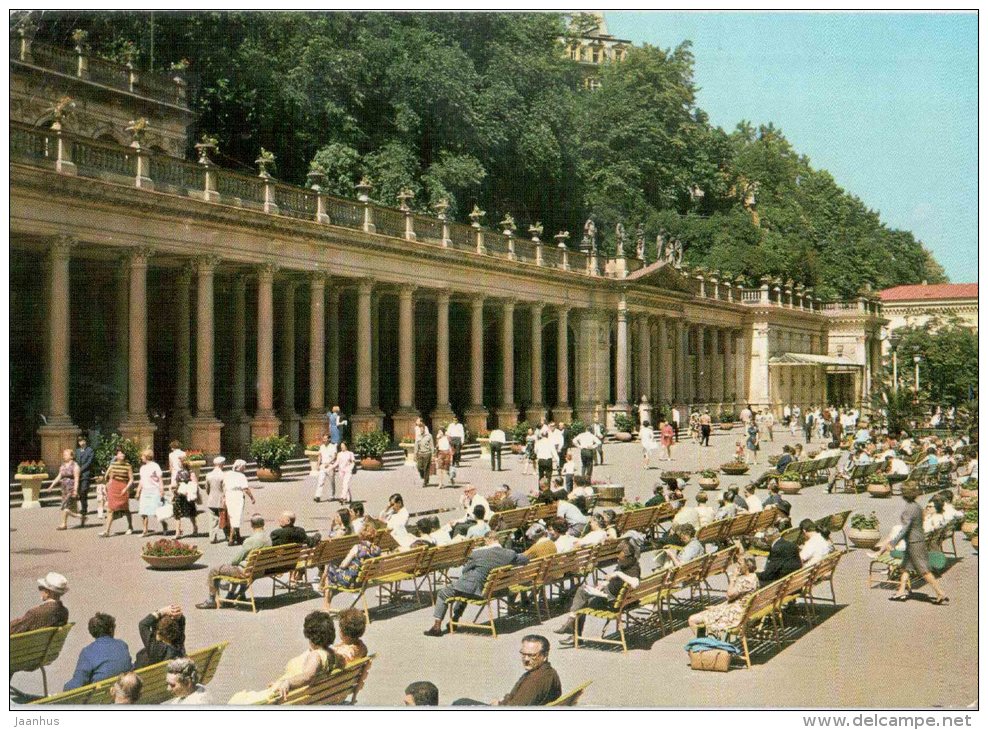 Colonnade of the Czechoslovak Soviet Friendship - Karlovy Vary - Karlsbad - Czechoslovakia - Czech - used 1972 - JH Postcards